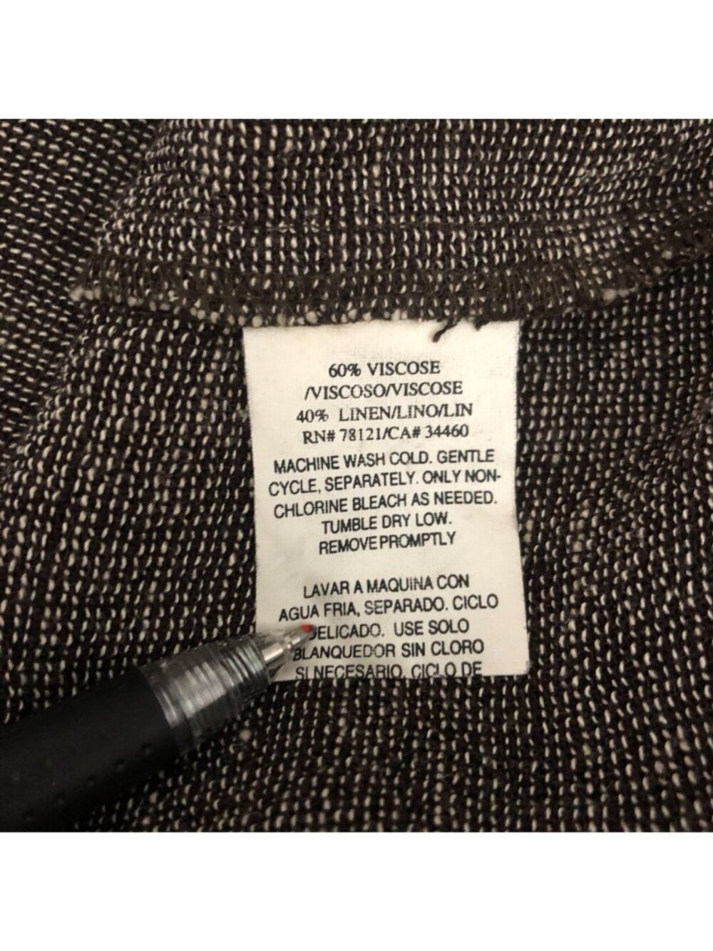 Eileen Fisher Womens Button-Down Shirt Gray L Linen Blend Oversized Relaxed Fit - Picture 4 of 6